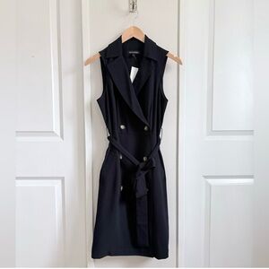 NWT Banana Republic Sz 4 Black Trench Dress